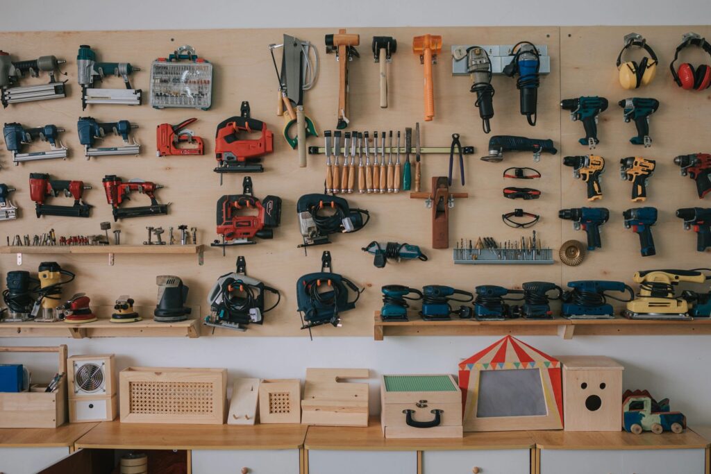 Hand Tools , craft product and Workbench in Carpentry Workshop
