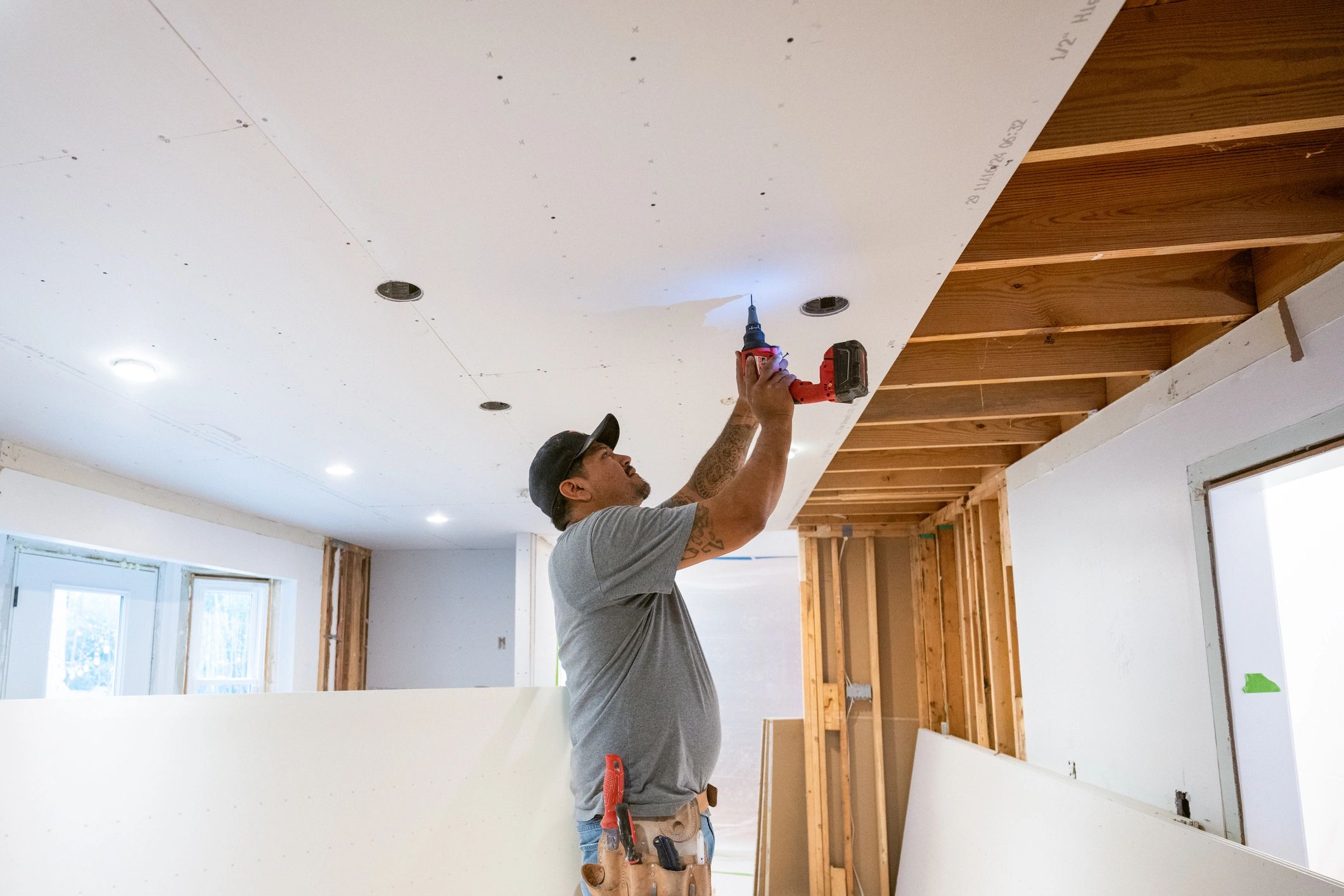 Handyman working on a home renovation project